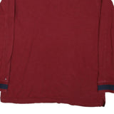 TOMMY HILFIGER Mens Red & Grey Long Sleeve Rugby Polo Shirt 2XL Cotton Blend