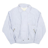 CLAY FERRY Mens Light Blue Cotton Blend Zip Jacket L Casual Outerwear