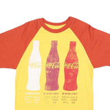 COCA COLA Mens Yellow & Red Modern T-Shirt S Short Sleeve Crew Neck Vintage Logo