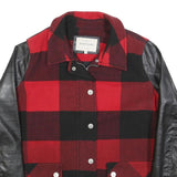 RIVER ISLAND Womens Red & Black Jacket UK 10 Polyester Blend Button Checked