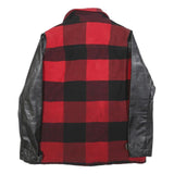 RIVER ISLAND Womens Red & Black Jacket UK 10 Polyester Blend Button Checked
