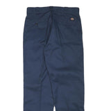 DICKIES Mens Cotton Blend Navy Regular Fit Straight Leg Lined Trousers W33 L31