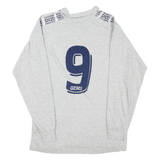 Grey Mens Graphic Gems Number 9 Long Sleeve Collared Cotton Blend T-Shirt