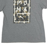 PUMA Mens Grey Camo Graphic T-Shirt L Short Sleeve Crew Neck Casual Wear