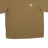 CARHARTT Mens Brown Pocket T-Shirt L Short Sleeve Crew Neck Cotton Workwear