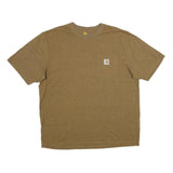 CARHARTT Mens Brown Pocket T-Shirt L Short Sleeve Crew Neck Cotton Workwear