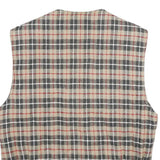 TEDDY'S Mens Beige & Black Reversible Jacket M Cotton Blend Check Zip Vest