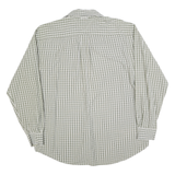 TOMMY HILFIGER Mens Green & White Checked Shirt L Classic Cotton Button Down