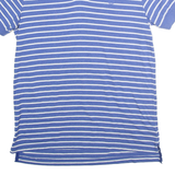 CHAPS Mens Blue & White Striped Short Sleeve Polo Shirt S Cotton Blend