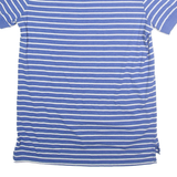 CHAPS Mens Blue & White Striped Short Sleeve Polo Shirt S Cotton Blend