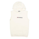 NAPAPIJRI Womens White Sleeveless Hoodie S Cotton Blend Casual Sleeveless Hooded