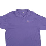 SCREENMATES Mens Purple XL Short Sleeve Logo Embroidered Cotton Blend Polo Shirt