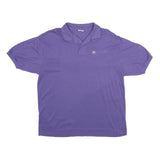 SCREENMATES Mens Purple XL Short Sleeve Logo Embroidered Cotton Blend Polo Shirt