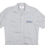ENGELBERT STRAUSS Mens Grey Cotton Blend Work Shirt S Manuel Bongni Embroidered