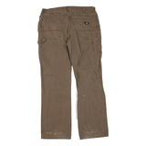 DICKIES Womens Regular Fit Straight Brown Denim W38 L32 Workwear Zip Jeans