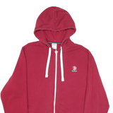 REEBOK Mens Red Pullover XL Zip Up Hoodie Drawstring Hood Casual Sportswear