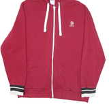 REEBOK Mens Red Pullover XL Zip Up Hoodie Drawstring Hood Casual Sportswear