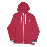 REEBOK Mens Red Pullover XL Zip Up Hoodie Drawstring Hood Casual Sportswear