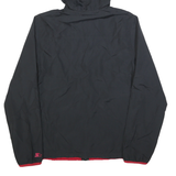 STARTER Mens Black & Red Zip Hooded Jacket S Polyester Blend Colourblock