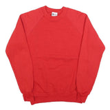 LEE Womens Red Crew Neck Sweatshirt L Plain Cotton Blend Casual Pullover