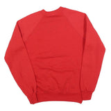 LEE Womens Red Crew Neck Sweatshirt L Plain Cotton Blend Casual Pullover