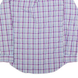 RALPH LAUREN Mens Purple & White Plaid Cotton Blend Shirt M Long Sleeve Button