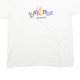 HRLA Mens White Bahamas Fantasy Graphic T-Shirt L Short Sleeve Crew Neck