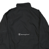 CHAMPION Mens Black & Blue Zip Jacket M Polyester Blend Sportswear Track