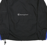 CHAMPION Mens Black & Blue Zip Jacket M Polyester Blend Sportswear Track