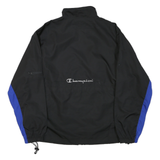 CHAMPION Mens Black & Blue Zip Jacket M Polyester Blend Sportswear Track