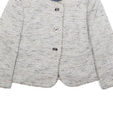 KOCCA Womens White Linen Button Jacket XL Woven Classic Elegant Fashion