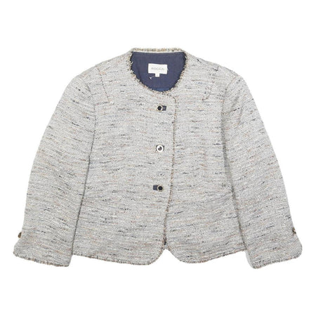 KOCCA Womens White Linen Button Jacket XL Woven Classic Elegant Fashion