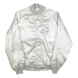 WESTARK Mens White Silver Club Satin Button Jacket L Vintage Retro