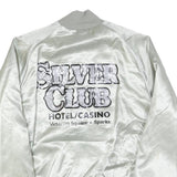 WESTARK Mens White Silver Club Satin Button Jacket L Vintage Retro