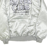 WESTARK Mens White Silver Club Satin Button Jacket L Vintage Retro