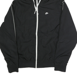 NIKE Womens Black & White Zip Hooded Jacket XL Polyester Sport Casual