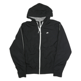 NIKE Womens Black & White Zip Hooded Jacket XL Polyester Sport Casual