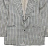 Mens Grey & Black Houndstooth Blazer Jacket M Polyester Blend Classic Button