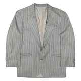 Mens Grey & Black Houndstooth Blazer Jacket M Polyester Blend Classic Button