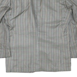 Mens Grey & Black Houndstooth Blazer Jacket M Polyester Blend Classic Button