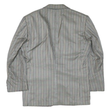 Mens Grey & Black Houndstooth Blazer Jacket M Polyester Blend Classic Button