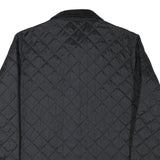 BARBOUR Mens Black Quilted Jacket XL Polyester Blend Button Closure Classic Fit