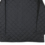 BARBOUR Mens Black Quilted Jacket XL Polyester Blend Button Closure Classic Fit