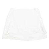 ADIDAS Womens White Mini Cotton Blend Skort S Sports Casual Zip Pocket