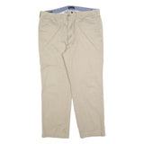 NAUTICA Mens Regular Fit Beige Cotton Blend Chino Trousers W36 L27 Casual Zip