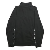 PUMA Mens Black Half Zip M Logo Tape Sweatshirt Cotton Blend Pullover