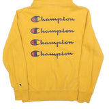 CHAMPION Mens Yellow Hoodie M Cotton Blend Pullover Classic Logo Sweatshirt