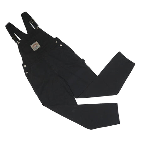 PAPER AND PLANE Womens Black Cotton Blend Slim Fit Dungarees M W38 L31 Casual