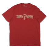 TRUE RELIGION Mens Red Graphic T-Shirt L Short Sleeve Crew Neck Cotton Blend