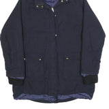 TOMMY HILFIGER Womens Navy Blue Jacket XL Polyester Blend Zip Hooded Fair Isle